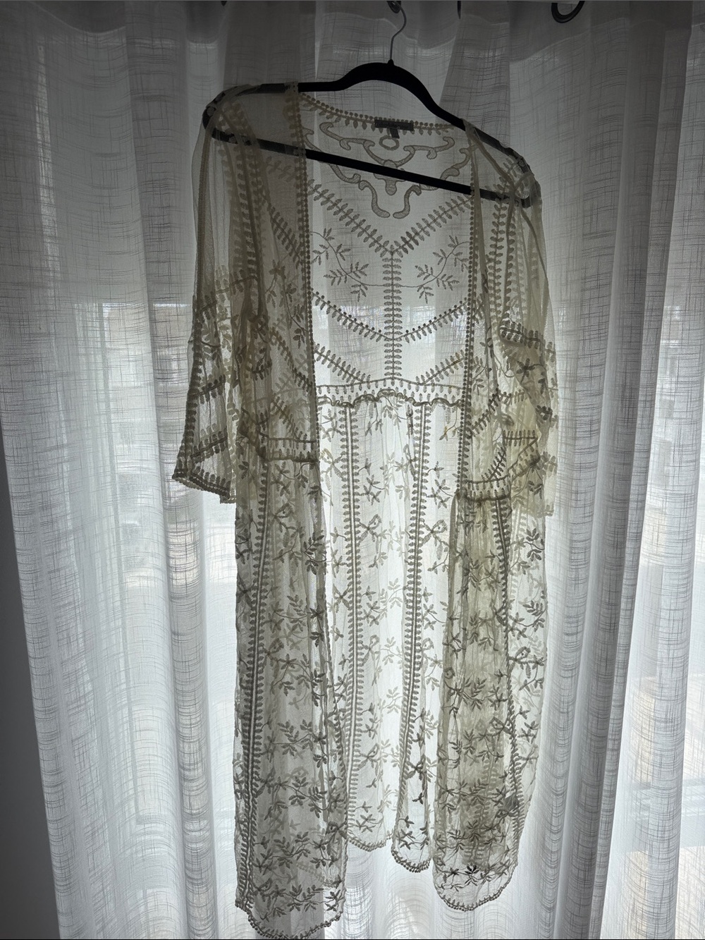 Charlotte Russe Ivory Sheer Embroidered Midi Dress